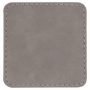 2.5" x 2.5" Square Gray Leatherette Patch with Adhesive