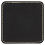 2.5" x 2.5" Black/Gold Square Leatherette Patch w/Adhesive