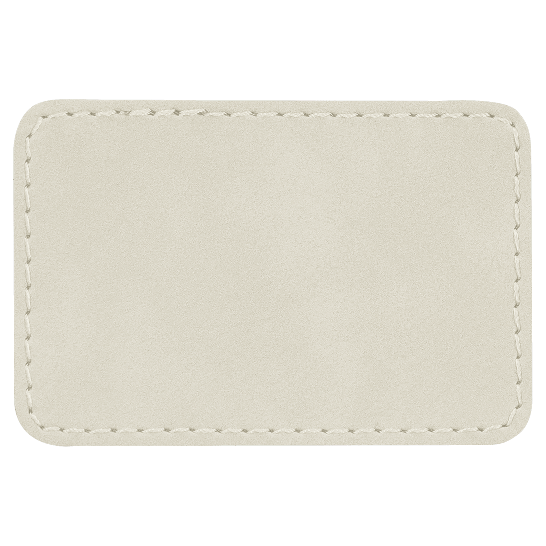 3" x 2" Rectangle White Leatherette Patch with Adhesive