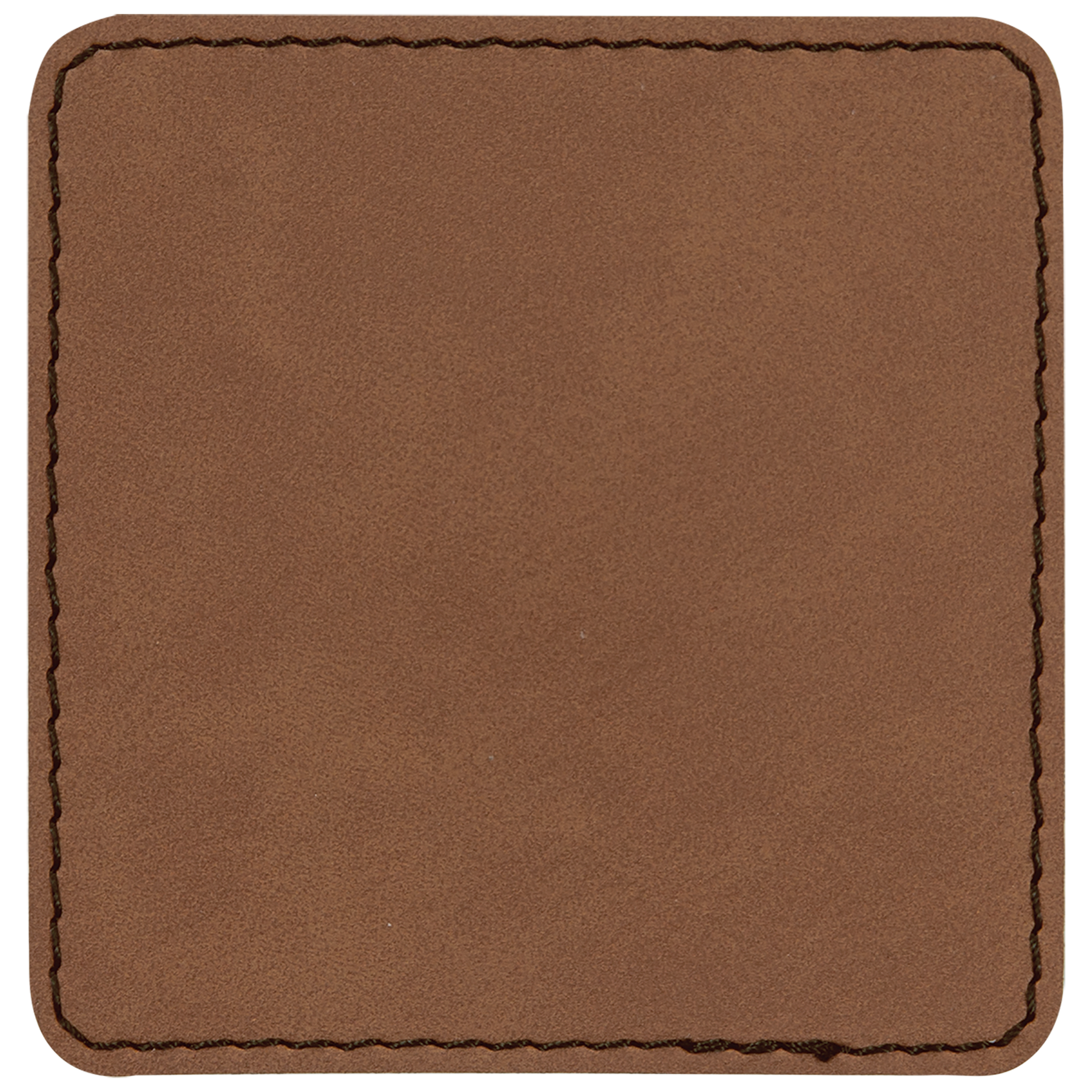 3" x 3" Square Dark Brown Leatherette Patch with Adhesive