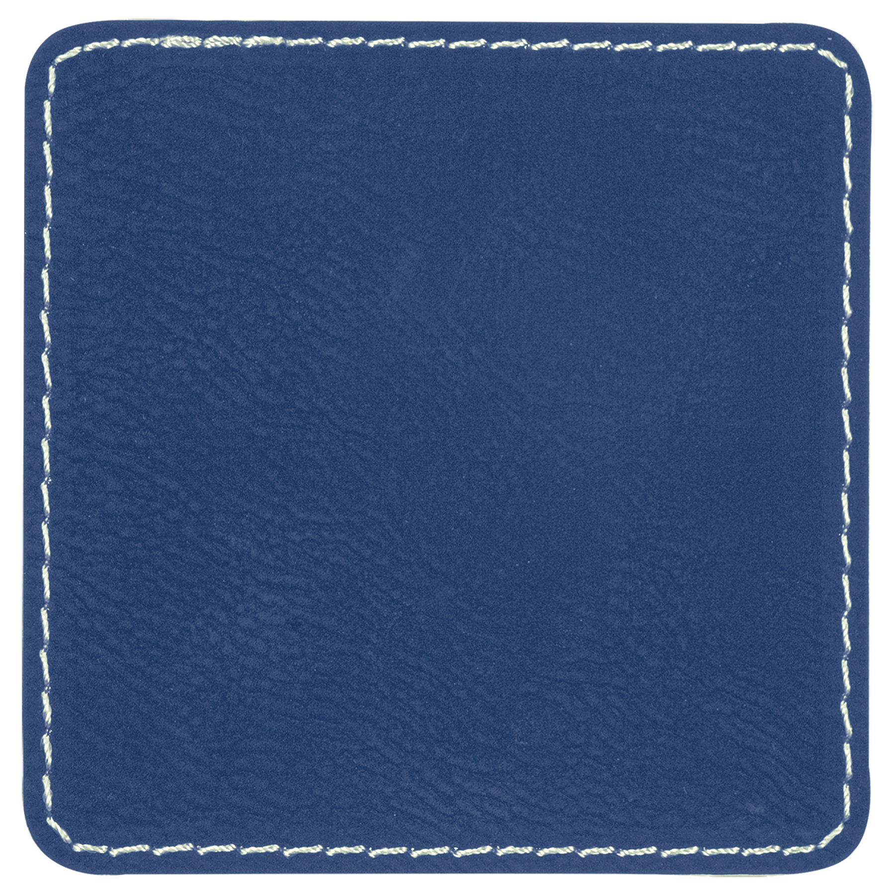 3" x 3" Square Blue/Silver Leatherette Patch with Adhesive