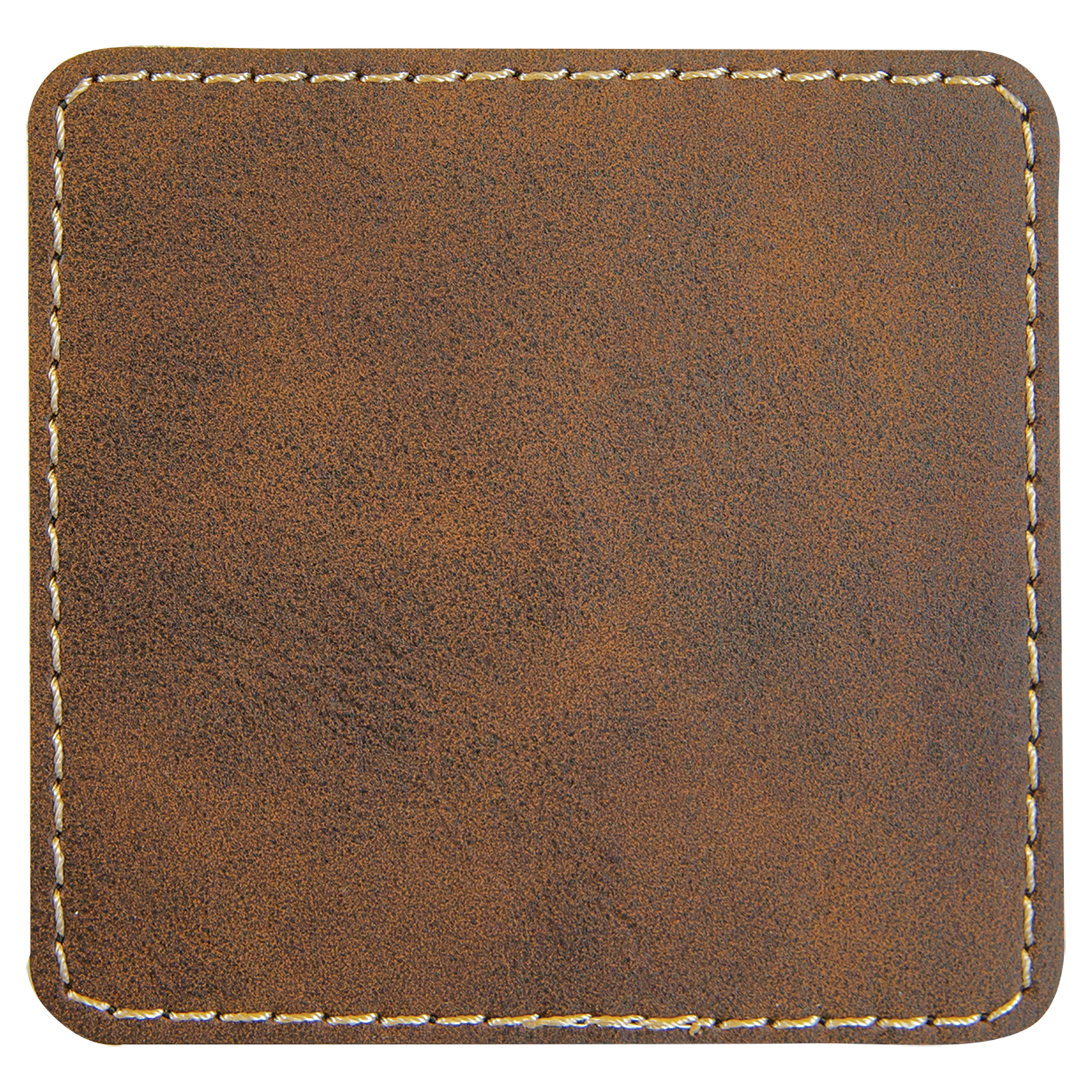 3" x 3" Square Rustic/Gold Leatherette Patch with Adhesive
