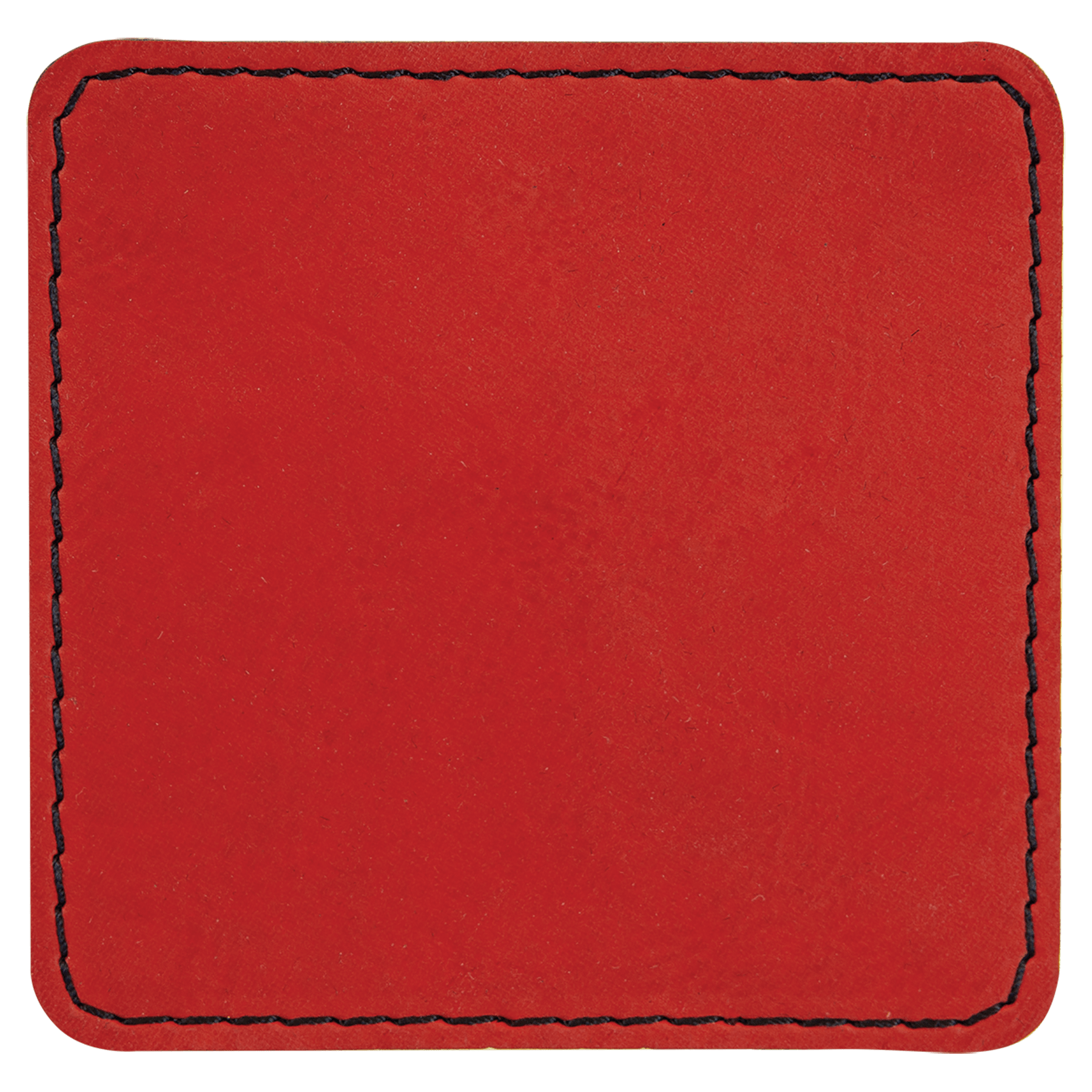 3" x 3" Square Red Leatherette Patch with Adhesive