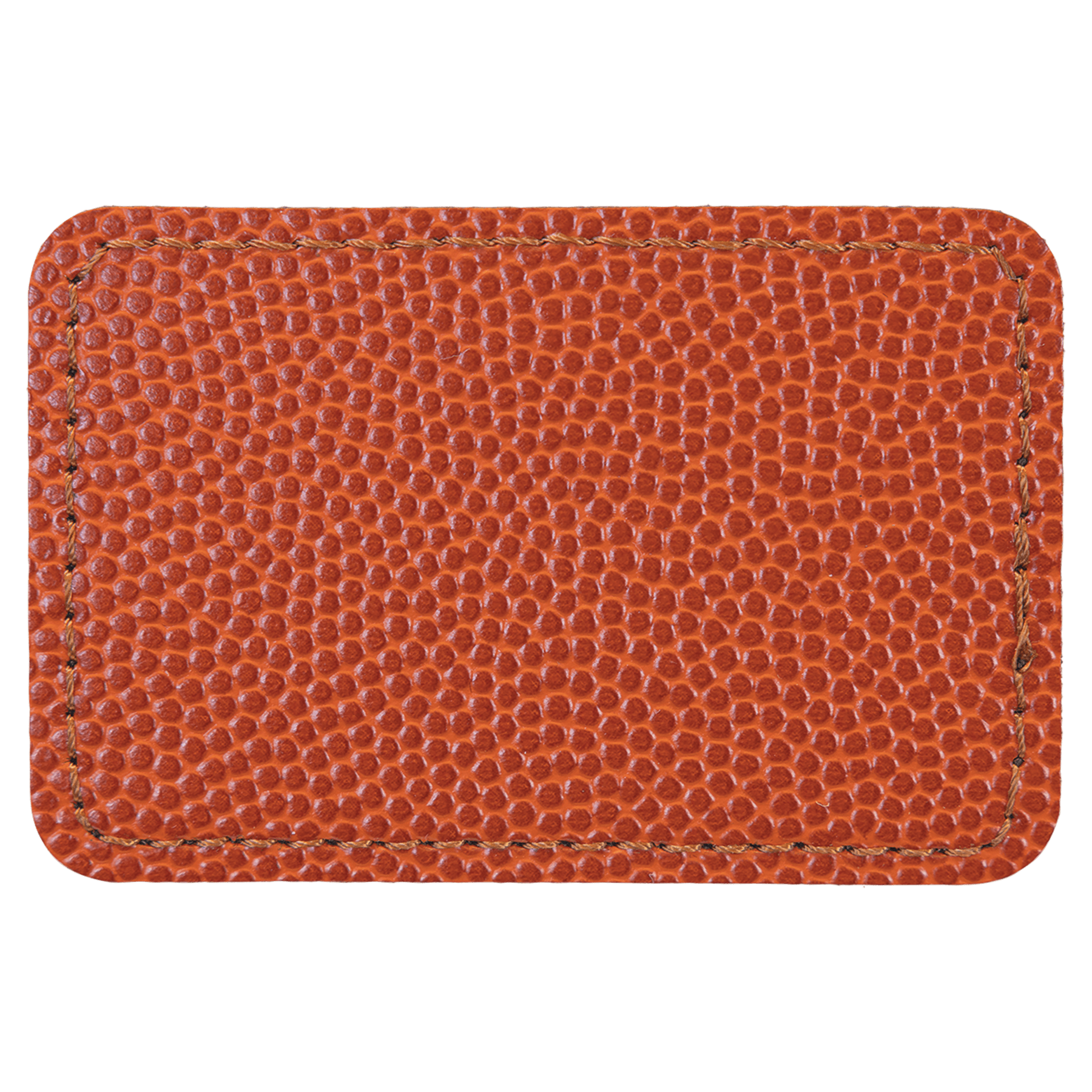 3" x 2" Rectangle Basketball Leatherette Patch with Adhesive