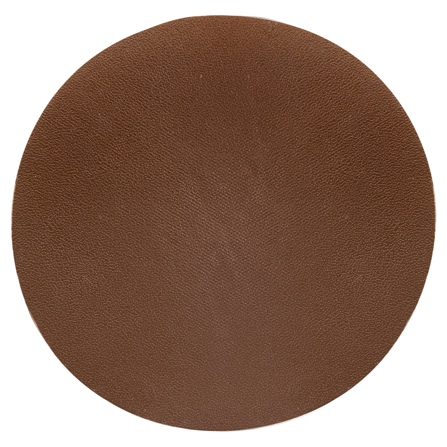2.5" Round Brown Genuine Leather Patch with Adhesive