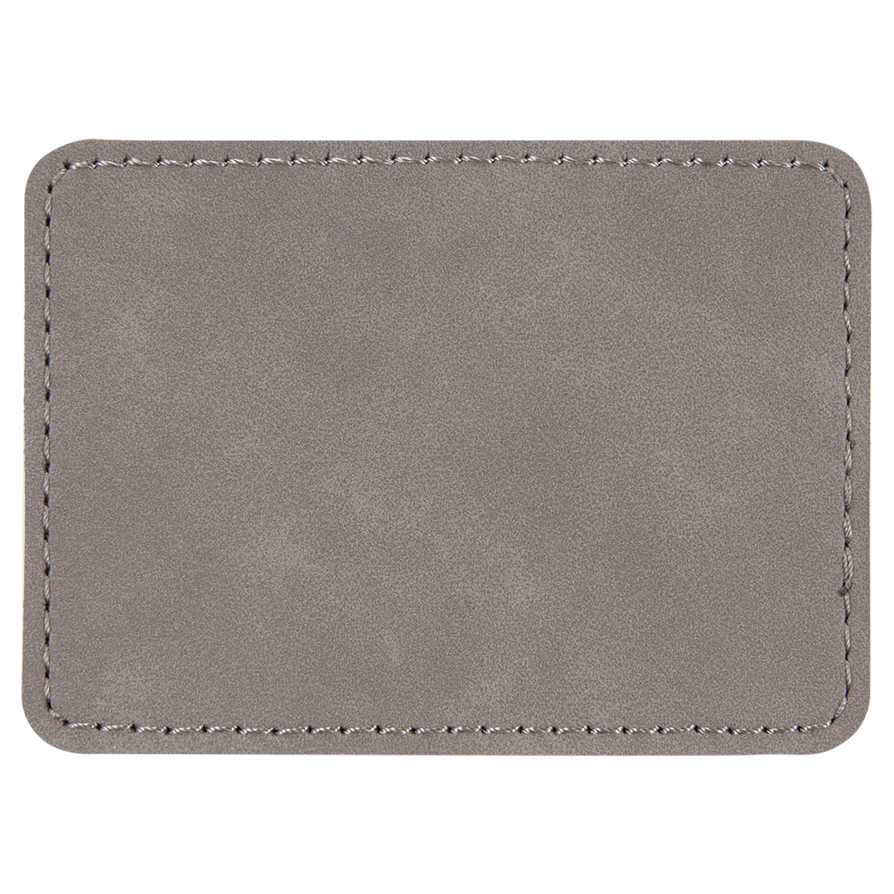 3.5" x 2.5" Rectangle Gray Leatherette Patch with Adhesive