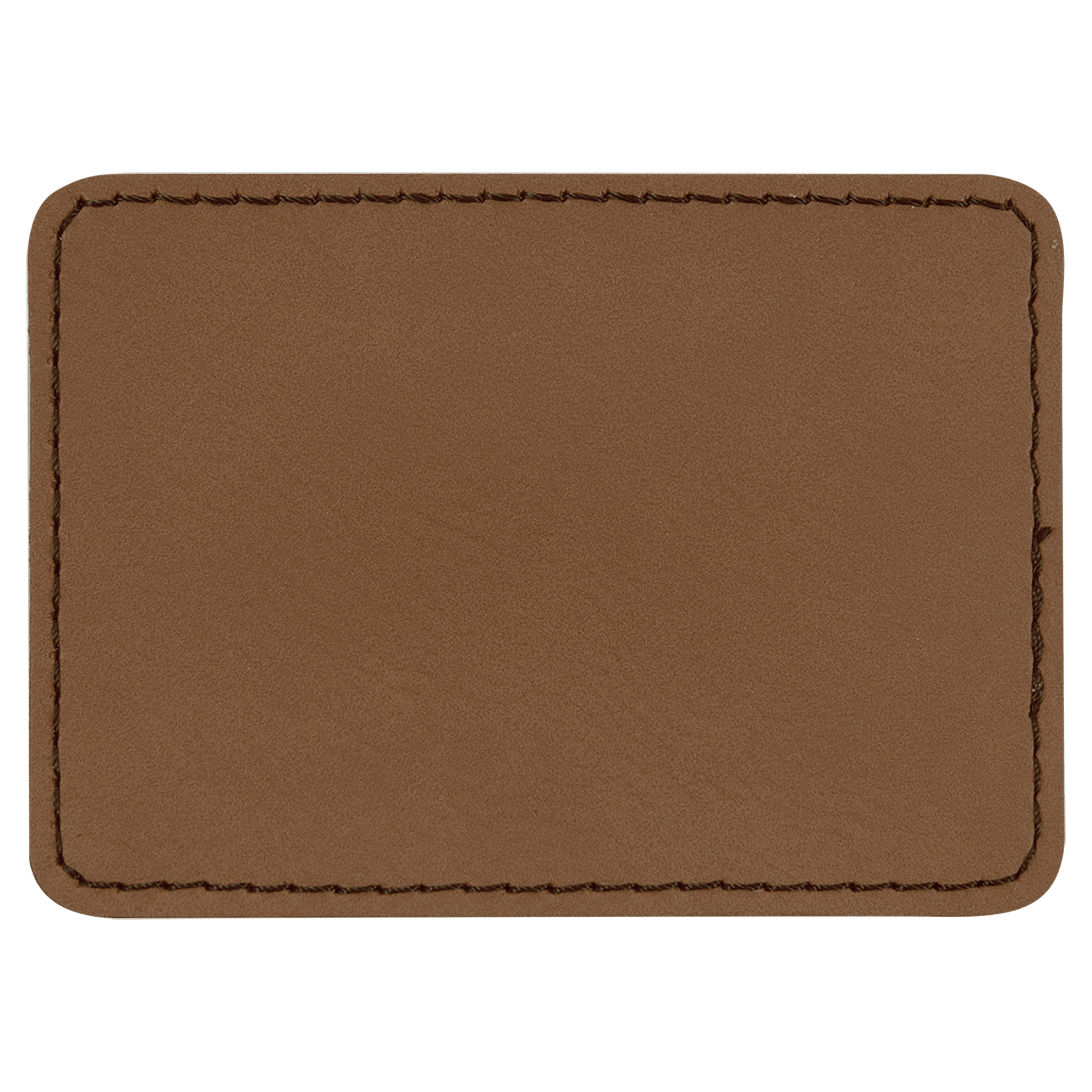 Rectangle Dark Brown Leatherette Patch with Adhesive