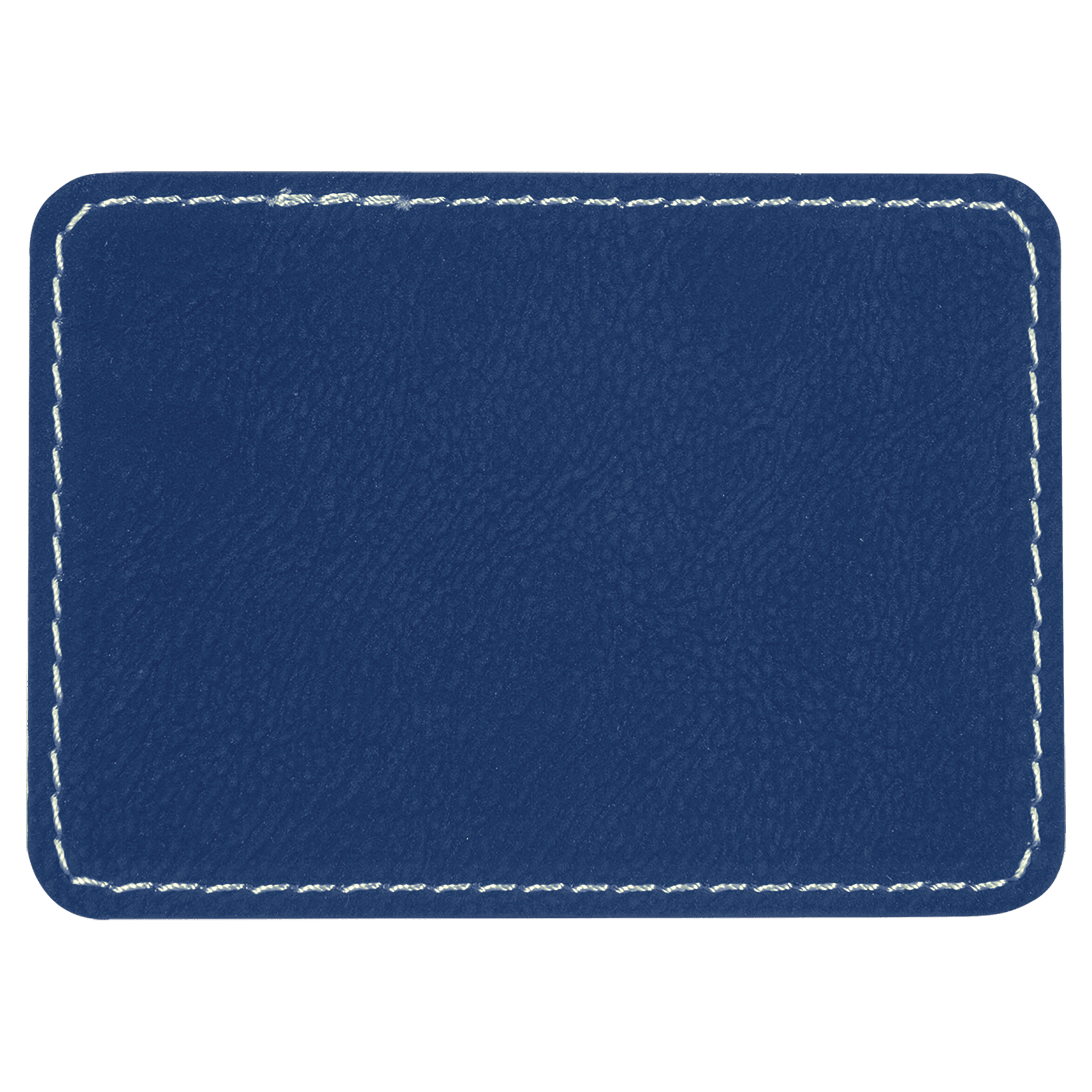 Rectangle Blue/Silver Leatherette Patch with Adhesive