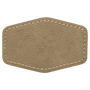 3" x 2" Hex Light Brown Leatherette Patch with Adhesive