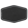 3" x 2" Hex Black/Silver Leatherette Patch with Adhesive