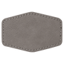 3" x 2" Hex Gray Leatherette Patch with Adhesive