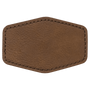 3" x 2" Hex Dark Brown Leatherette Patch with Adhesive