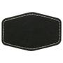 3" x 2" Hex Black/Gold Leatherette Patch with Adhesive