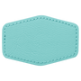 3" x 2" Hex Teal Leatherette Patch with Adhesive