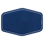 3" x 2" Hex Blue/Silver Leatherette Patch with Adhesive