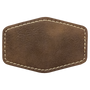 3" x 2" Hex Rustic/Gold Leatherette Patch with Adhesive