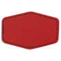 3" x 2" Hex Red Leatherette Patch with Adhesive