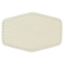 3" x 2" Hex White Leatherette Patch with Adhesive