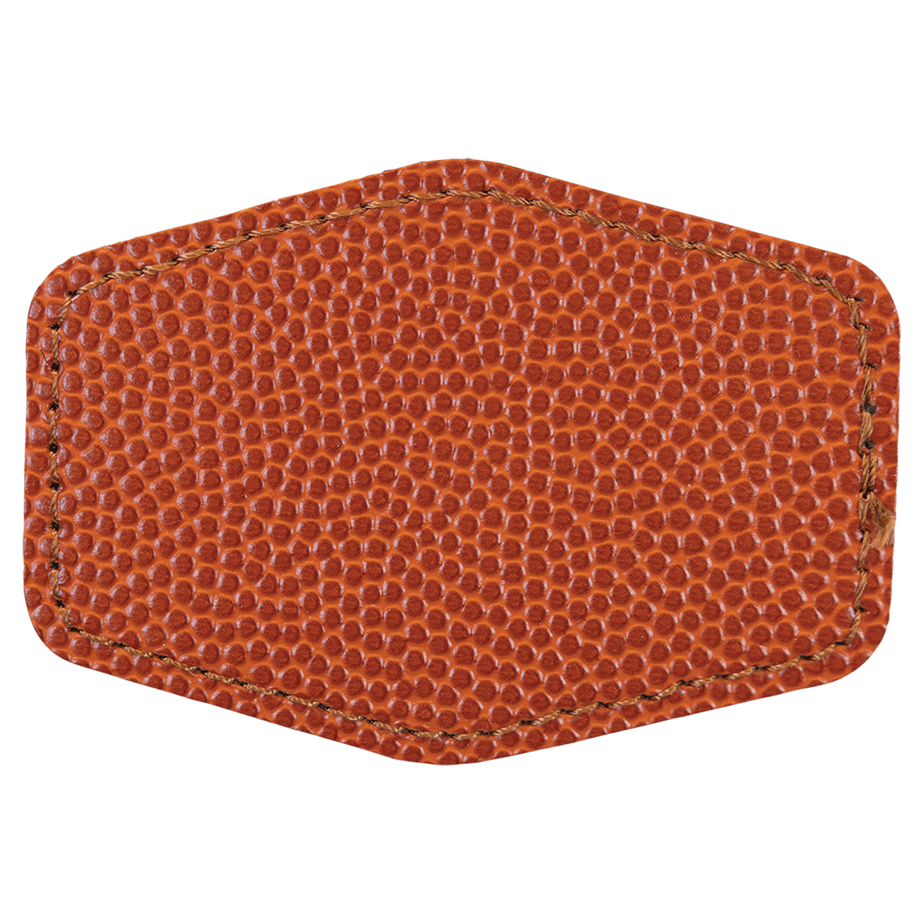 3" x 2" Hex Basketball Leatherette Patch with Adhesive