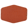 3" x 2" Hex Basketball Leatherette Patch with Adhesive