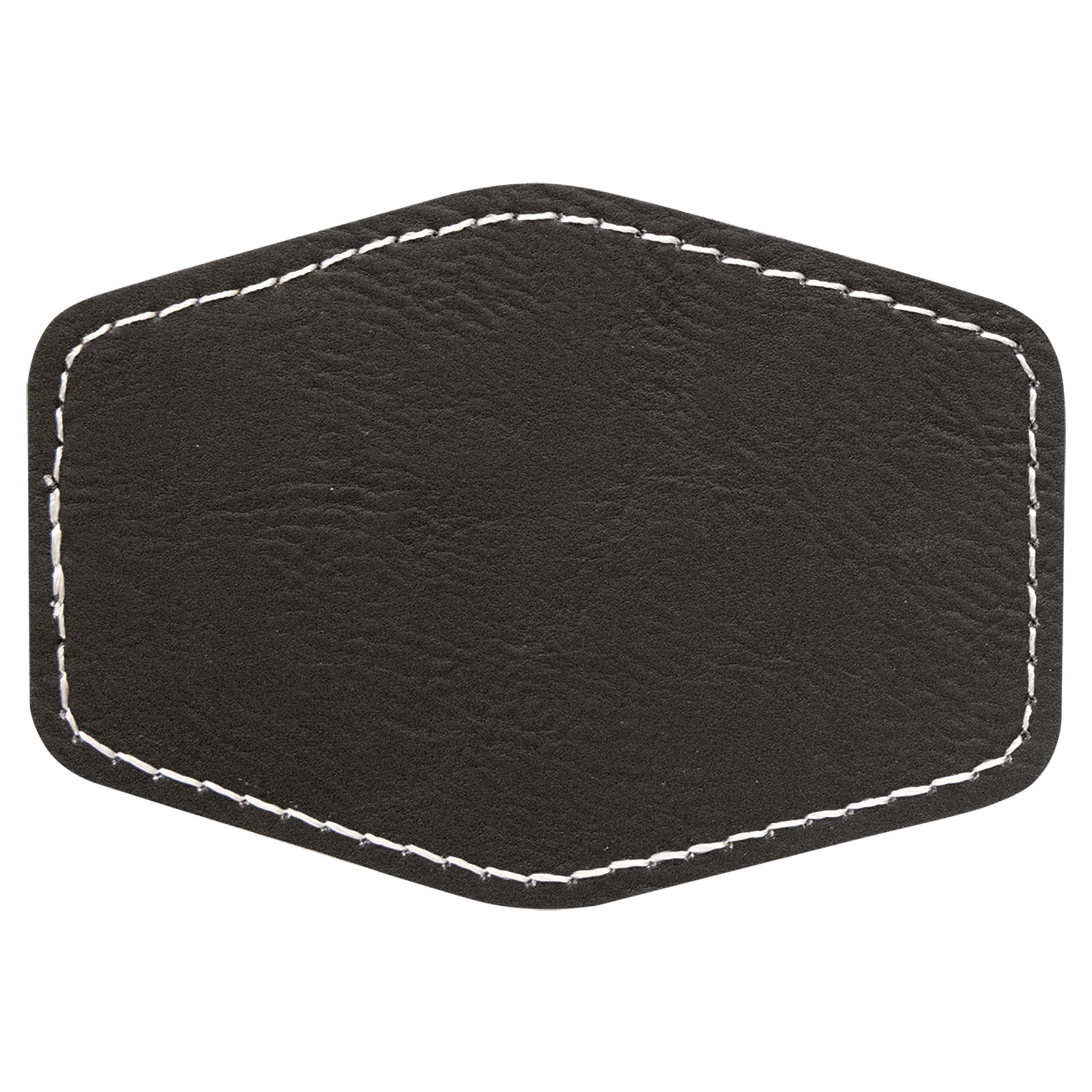 3.5" x 2.5" Hex Black/Silver Leatherette Patch with Adhesive