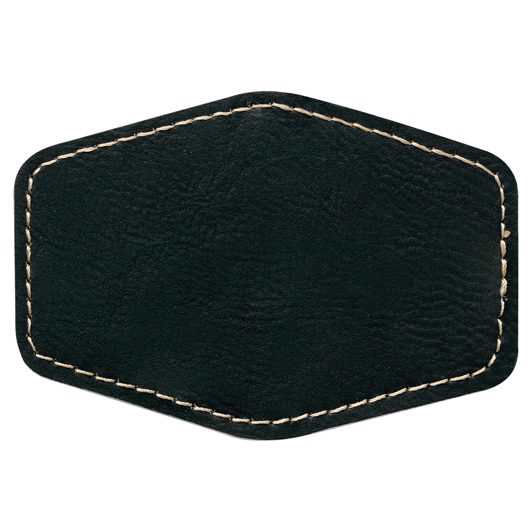 3.5" x 2.5" Hex Black/Gold Leatherette Patch with Adhesive