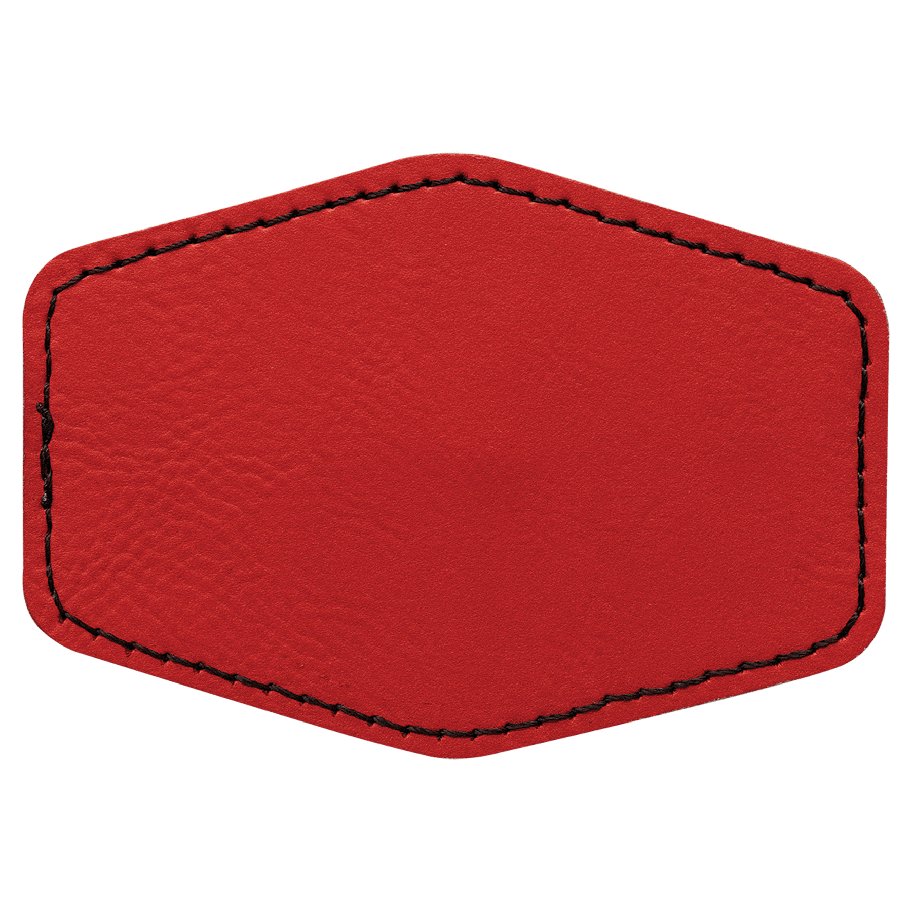 3.5" x 2.5" Hex Red Leatherette Patch with Adhesive