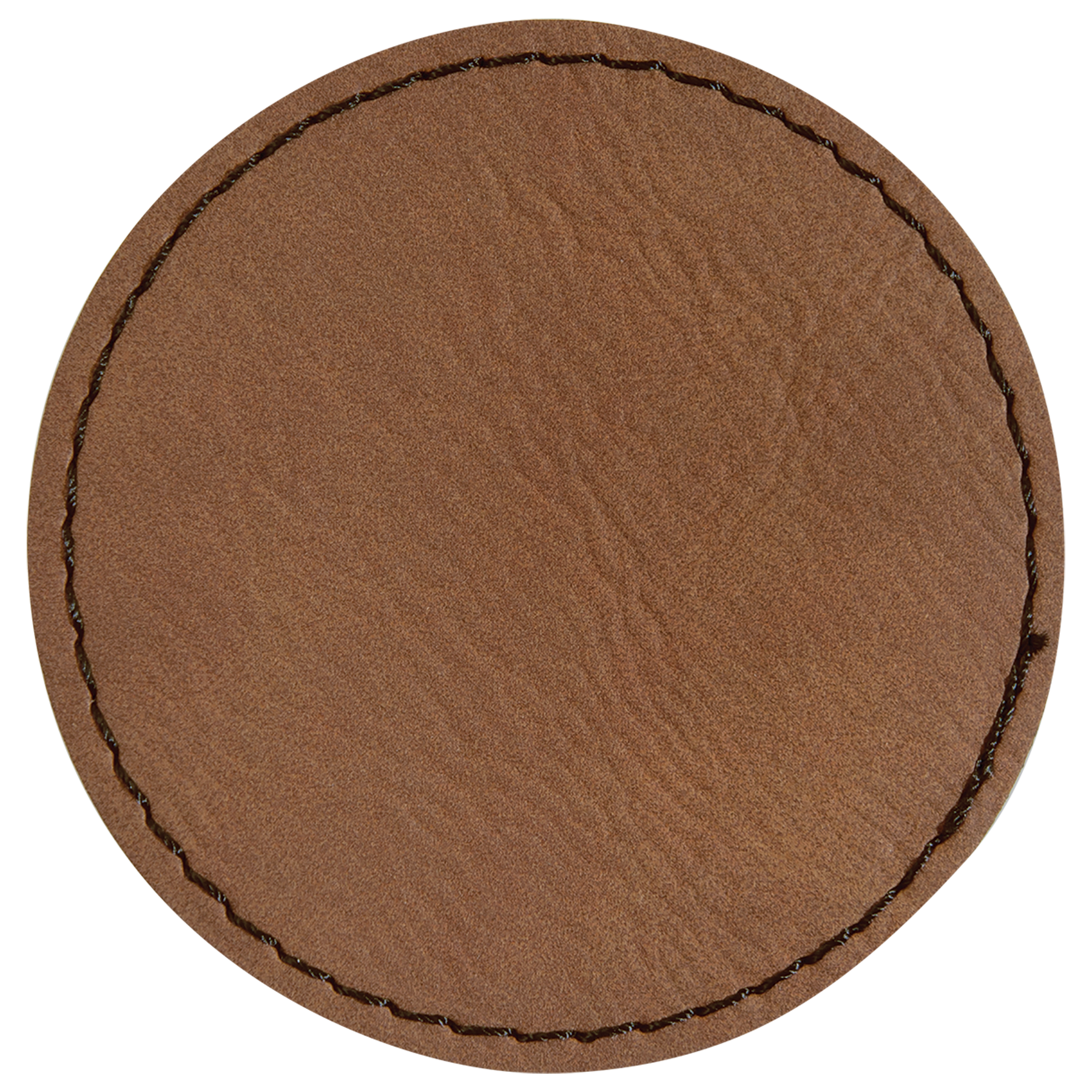 2.5" Round Dark Brown Leatherette Patch with Adhesive