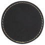 2.5" Round Black/Gold Leatherette Patch with Adhesive