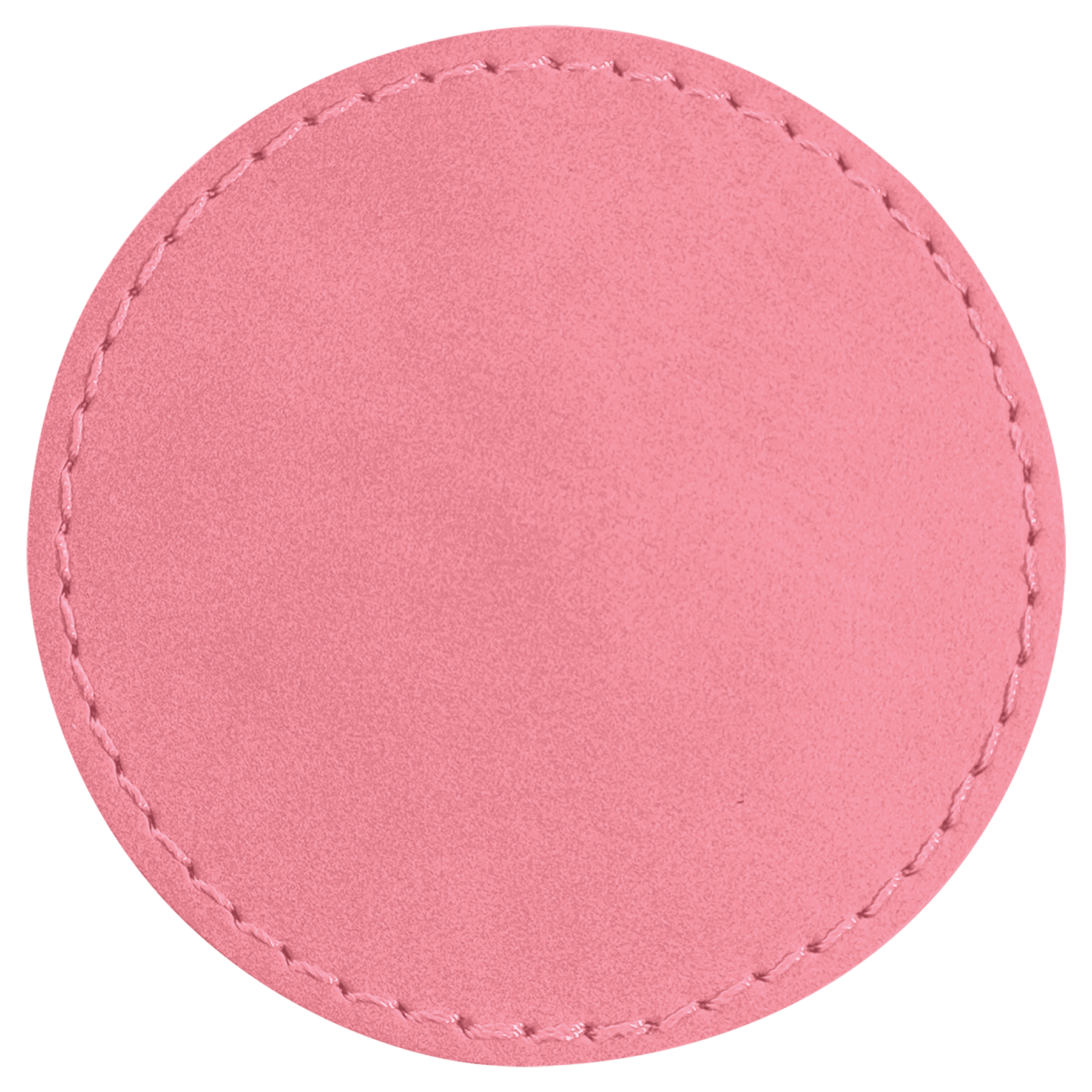 2.5" Round Pink Leatherette Patch with Adhesive