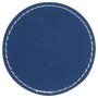2.5" Round Blue/Silver Leatherette Patch with Adhesive