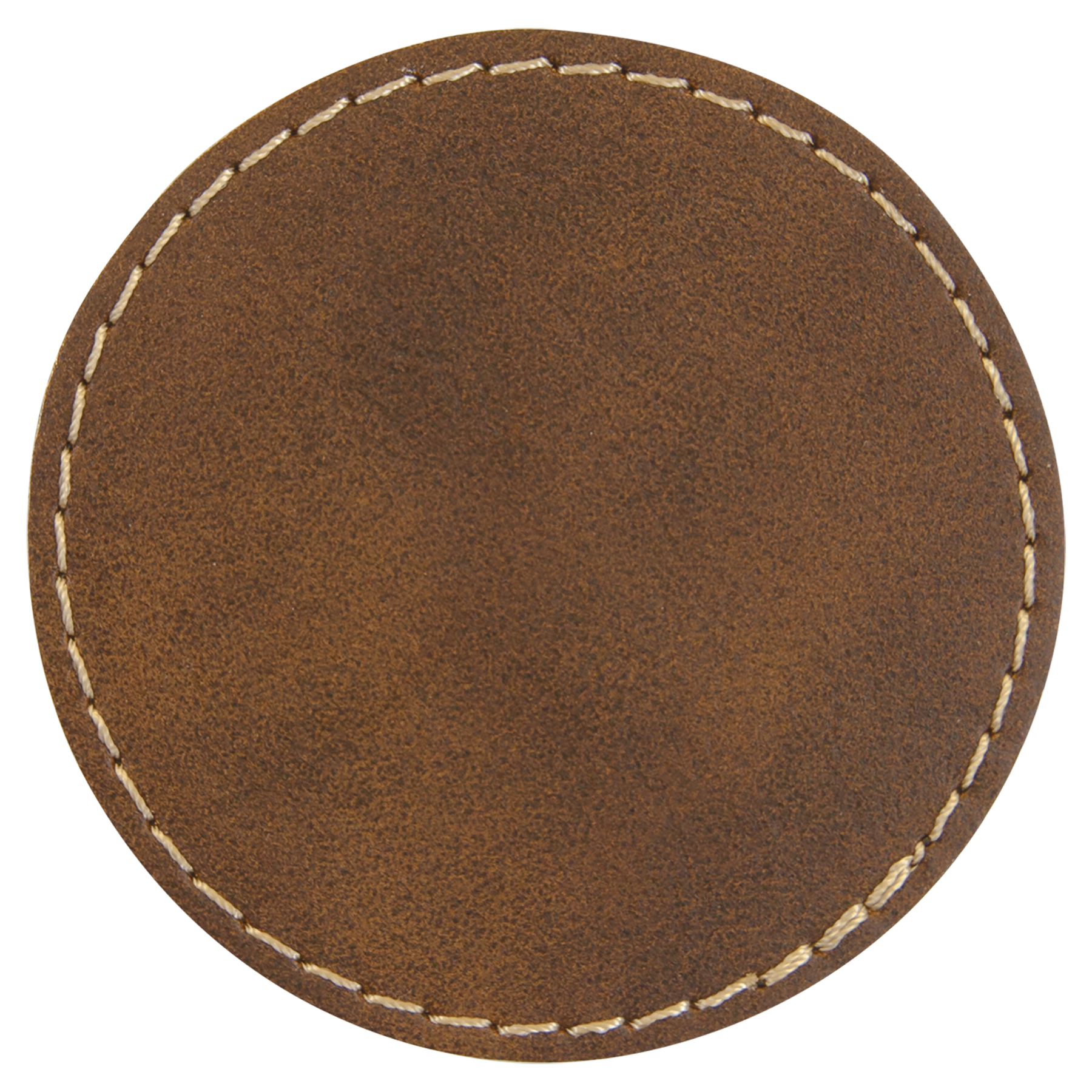 2.5" Round Rustic/Gold Leatherette Patch with Adhesive