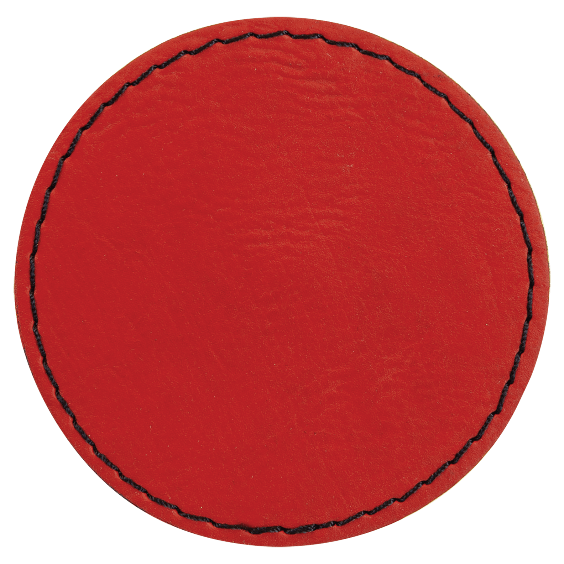 2.5" Round Red Leatherette Patch with Adhesive