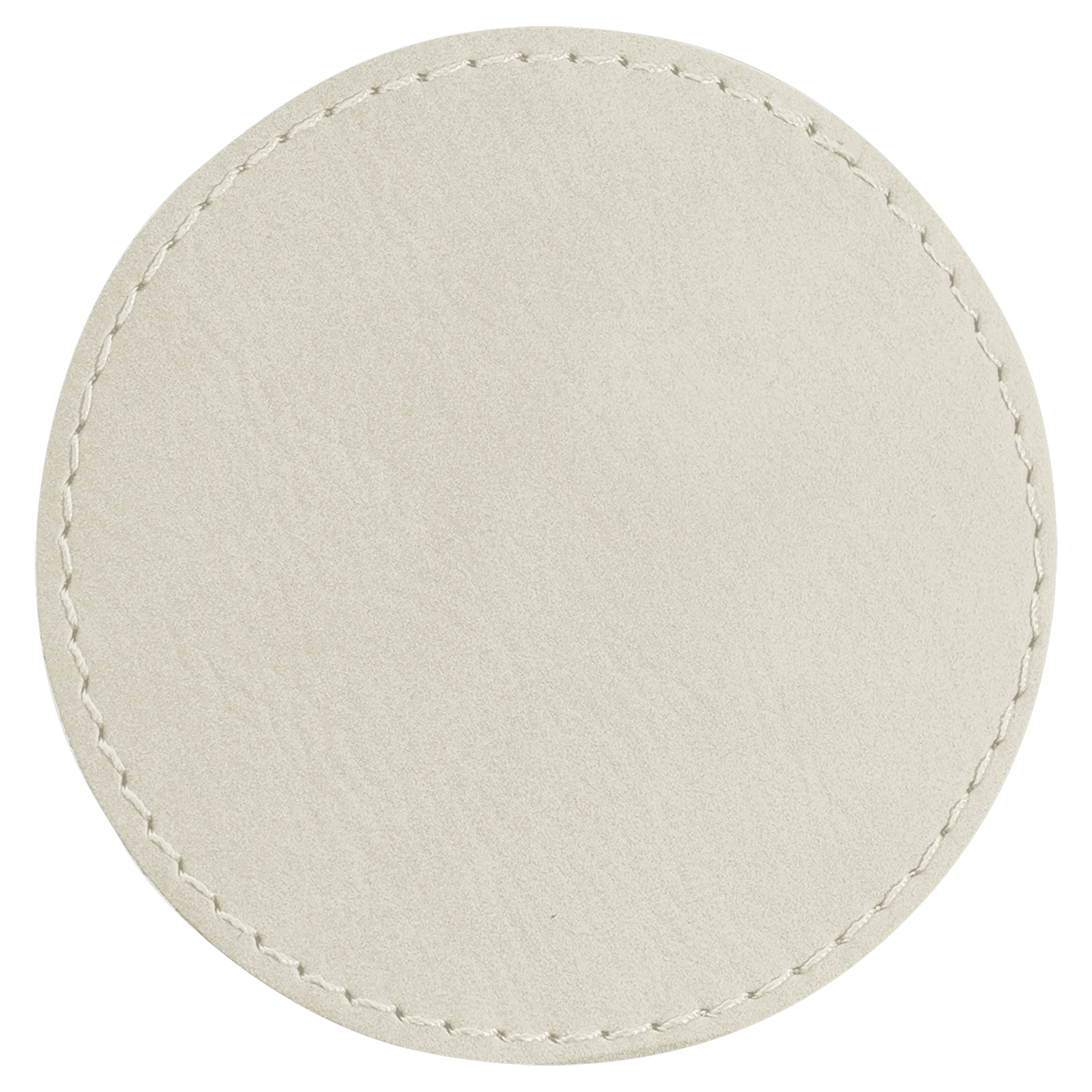 3" Round White Leatherette Patch with Adhesive