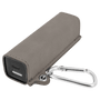 Gray Leatherette 2200 mAh Power Bank with USB-C Cord
