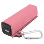 Pink Leatherette 2200 mAh Power Bank with USB-C Cord