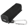 Black/Silver Leatherette 2200 mAh Power Bank with USB-C Cord