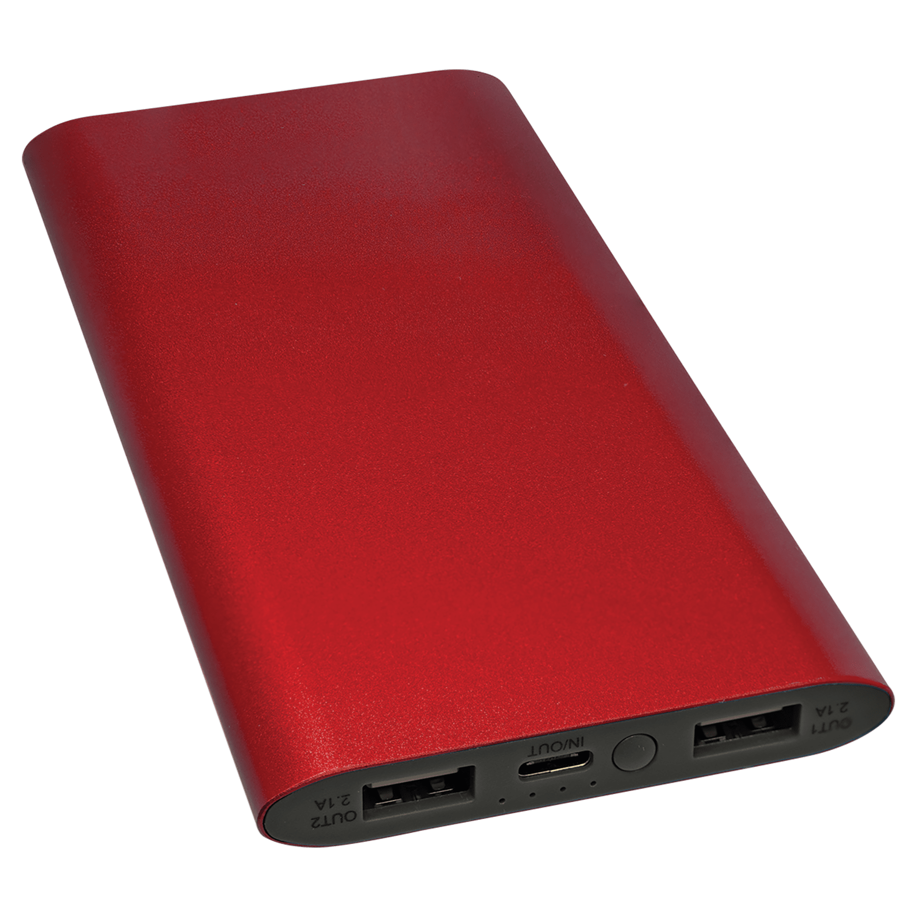 Red 8000MAH Power Bank & Wireless Anodized Aluminum Charger