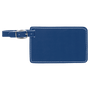 4.25" x 2.75" Blue/Silver Leatherette Luggage Tag