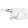 4.25" x 2.75" White Marble Leatherette Luggage Tag