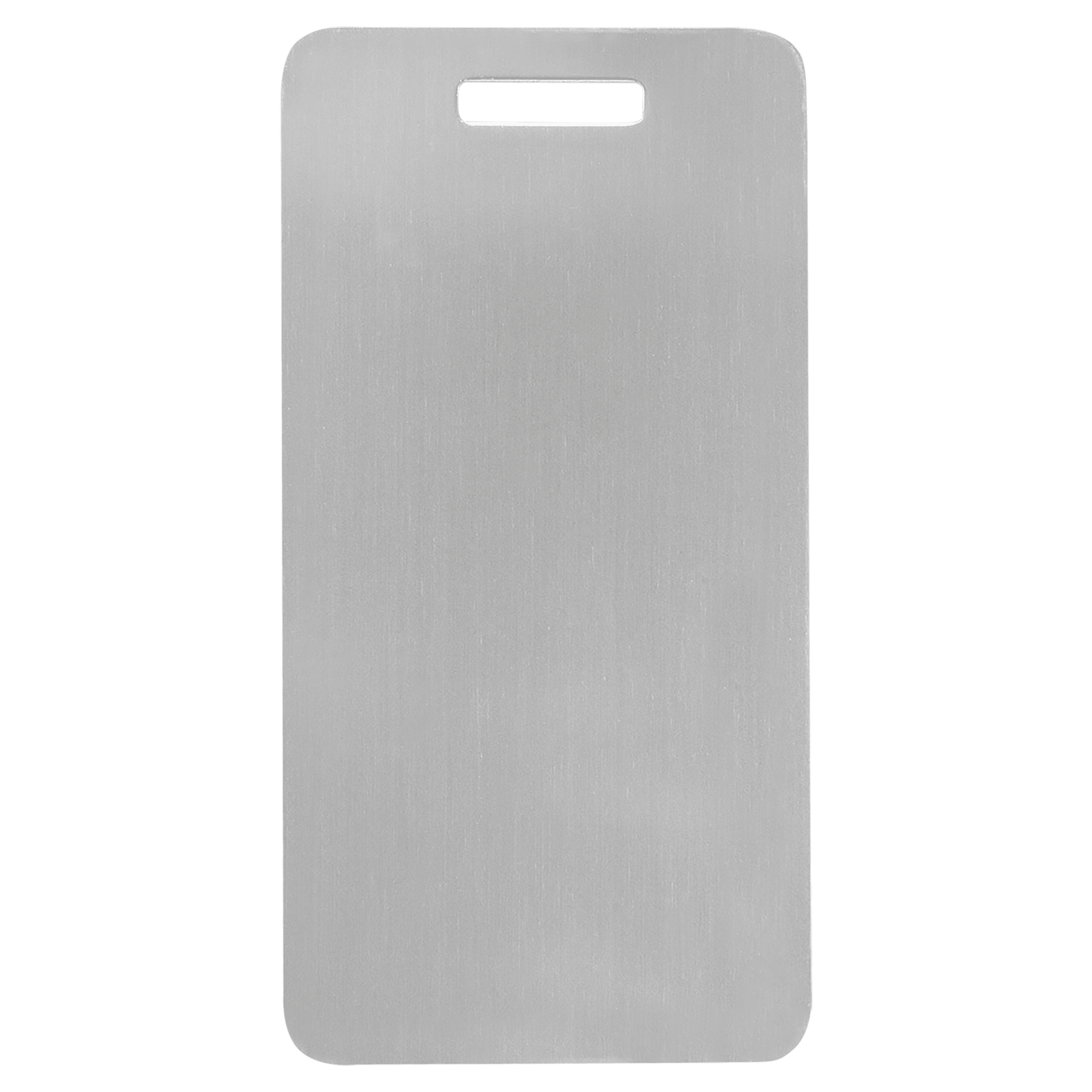 3.875" x 2" Silver Anodized Aluminum Luggage Tag