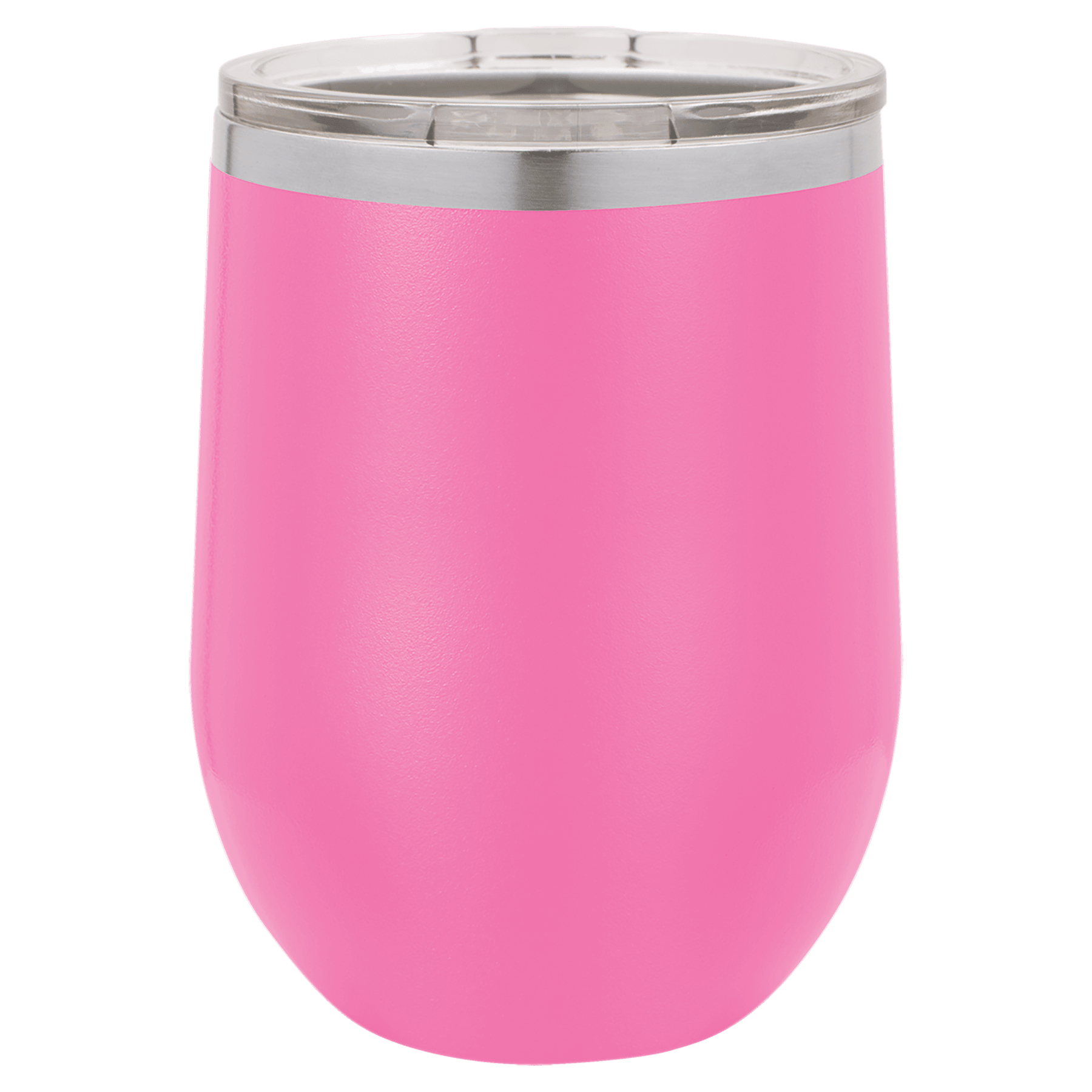PC 12 oz. Pink Vacuum Insulated Stemless Wine Tumbler w/ Lid