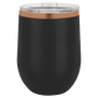 PC  12 oz. Black/Rose Gold ION-Plated Stemless Wine Tumbler