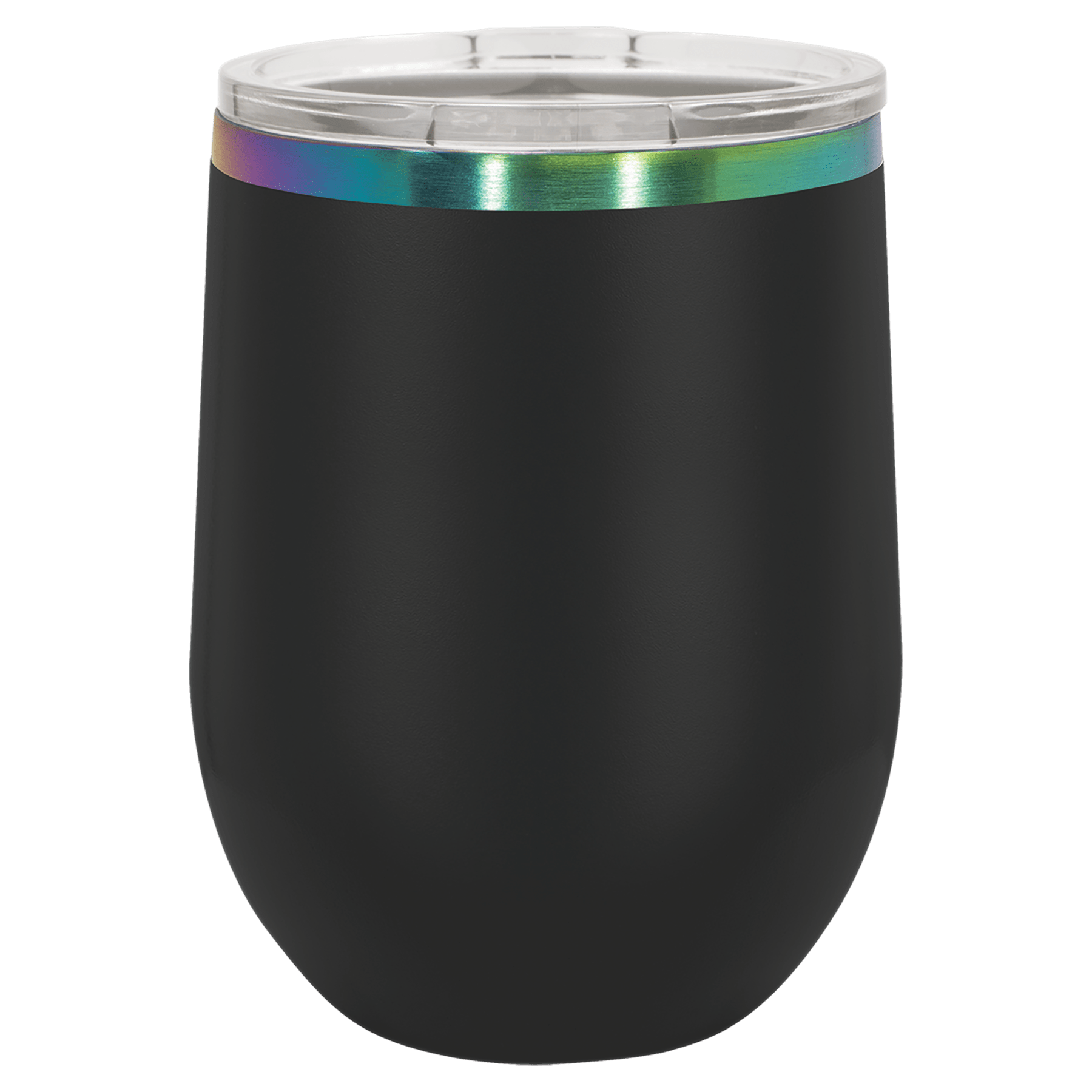 PC  12 oz. Black/Prism ION-Plated Stemless Wine Tumbler