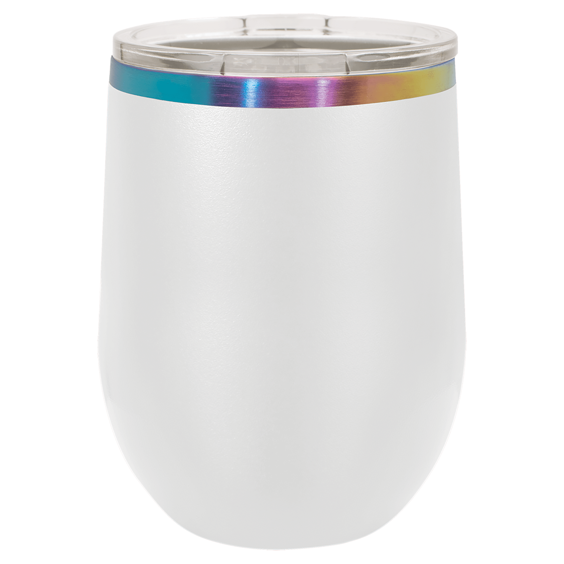 PC  12 oz. White/Prism ION-Plated Stemless Wine Tumbler