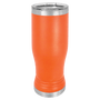 Orange 14 oz. Polar Camel Pilsner with Clear Lid