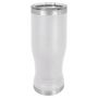 White 14 oz. Polar Camel Pilsner with Clear Lid
