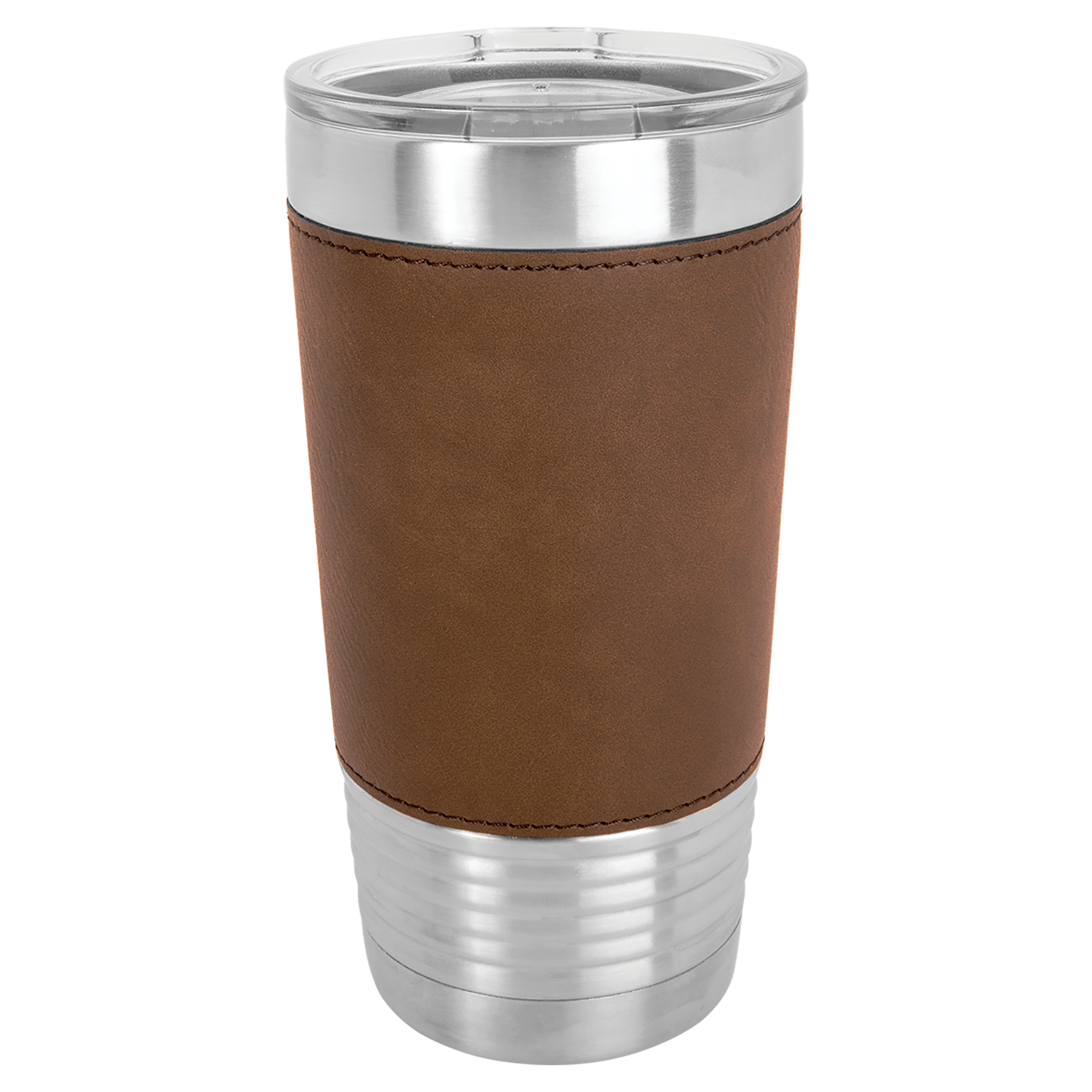 PC  20 oz. Dark Brown Laserable Leatherette Tumbler