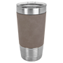 Polar Camel 20 oz. Gray Leatherette Tumbler with Clear Lid