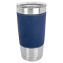 PC  20 oz. Blue/Silver Laserable Leatherette Tumbler